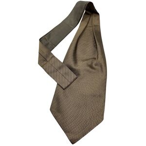 WALBUSCH Solid Brown Silk LUXURY Ascot Cravat GERMANY